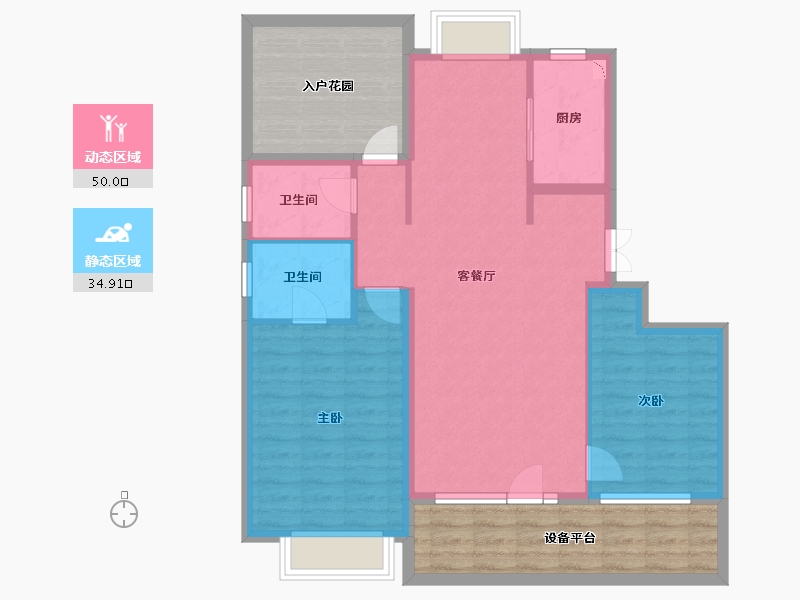 黑龙江省-哈尔滨市-御湖壹号-97.26-户型库-动静分区