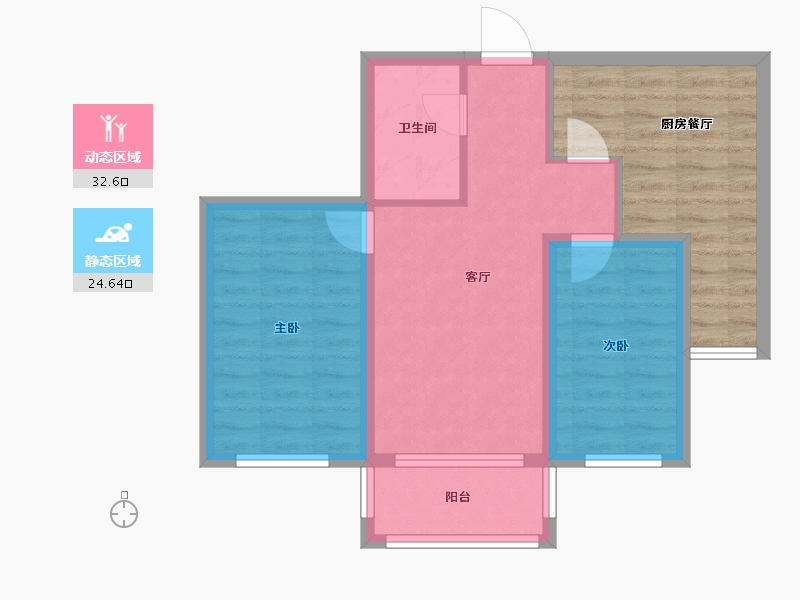 黑龙江省-哈尔滨市-公元天下-63.92-户型库-动静分区