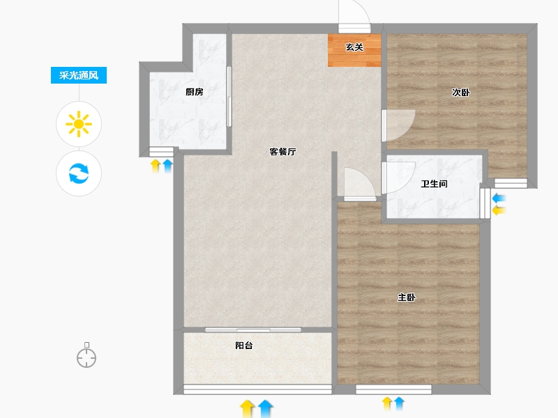 陕西省-西安市-未央汇通太古里.青都新界-66.00-户型库-采光通风