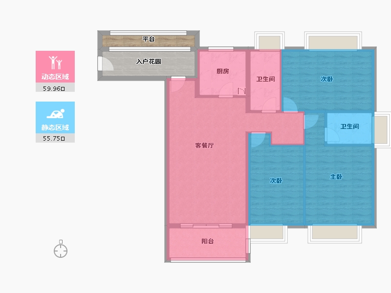 青海省-海南藏族自治州-海口华润中心-115.52-户型库-动静分区