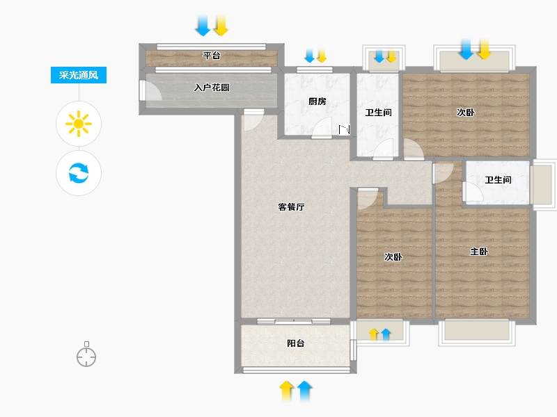 青海省-海南藏族自治州-海口华润中心-115.52-户型库-采光通风