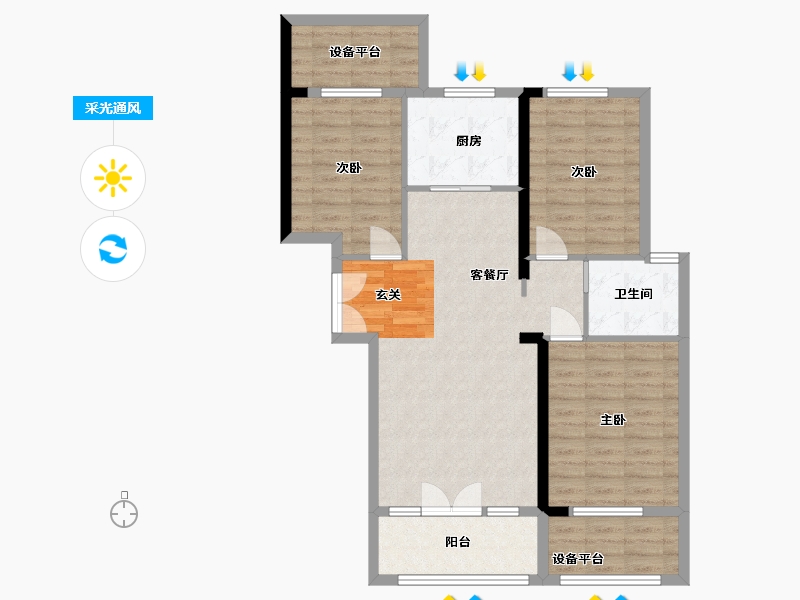 山东省-莱芜市-公园道一品-93.93-户型库-采光通风