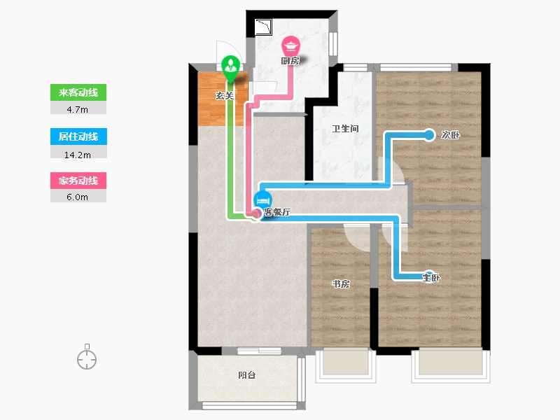 湖北省-武汉市-金融街金悦府-75.00-户型库-动静线