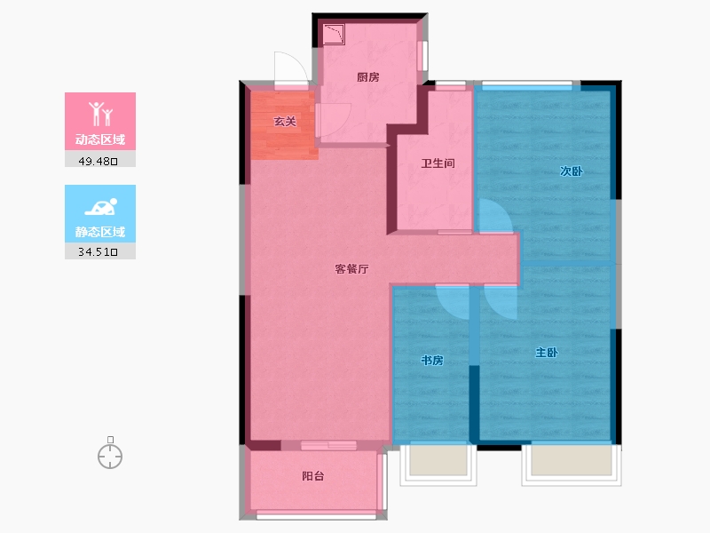 湖北省-武汉市-金融街金悦府-75.00-户型库-动静分区