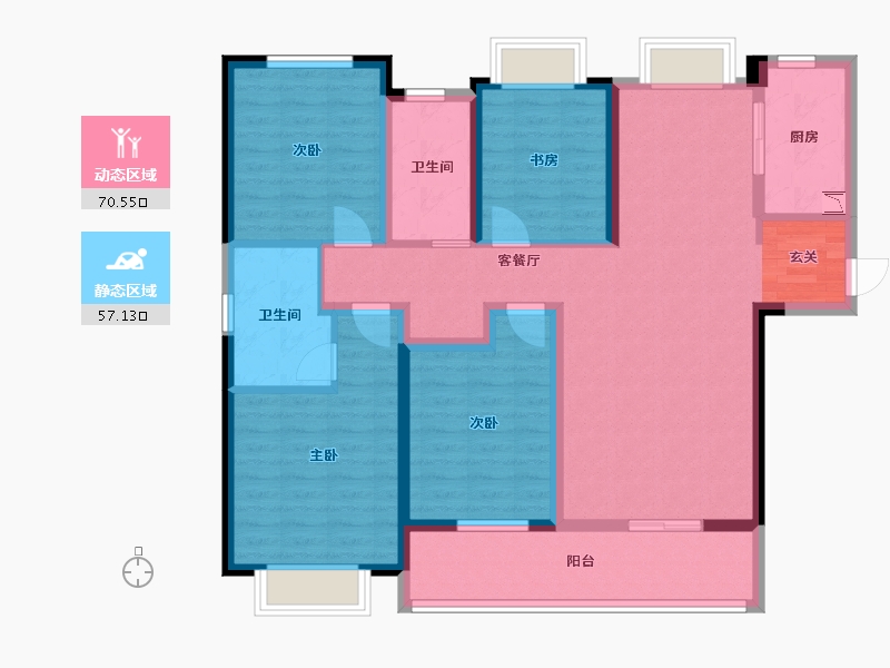 湖北省-武汉市-融创一江源-113.59-户型库-动静分区