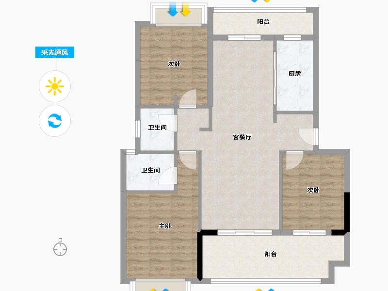 福建省-三明市-建发玺苑-99.73-户型库-采光通风