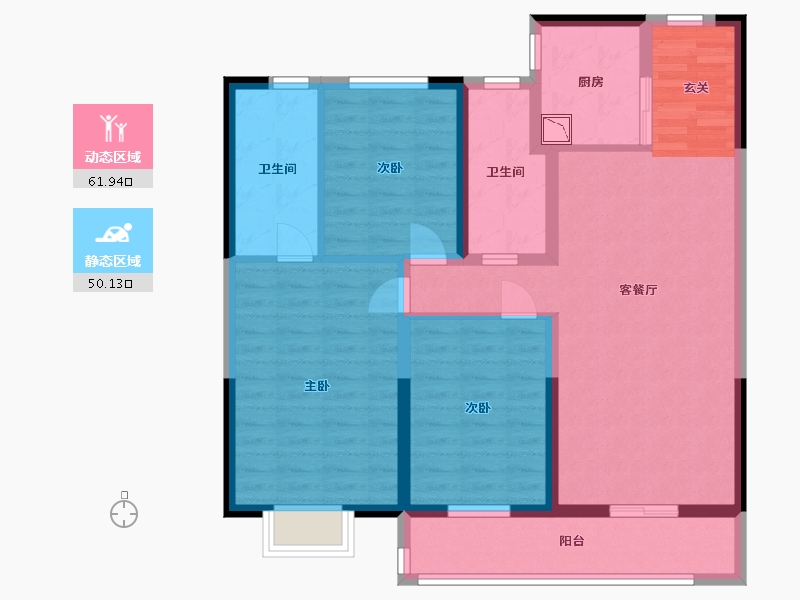 湖北省-武汉市-旭辉千山凌云-99.59-户型库-动静分区