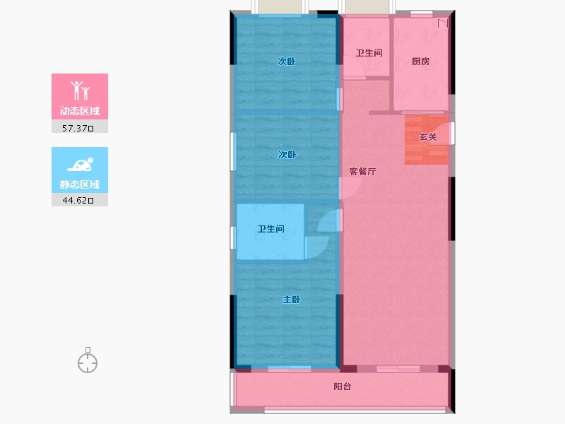 湖北省-武汉市-经发 龙湖・�峰原著-92.12-户型库-动静分区