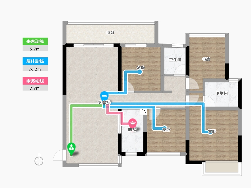 广西壮族自治区-桂林市-金科·集美·东方-98.70-户型库-动静线