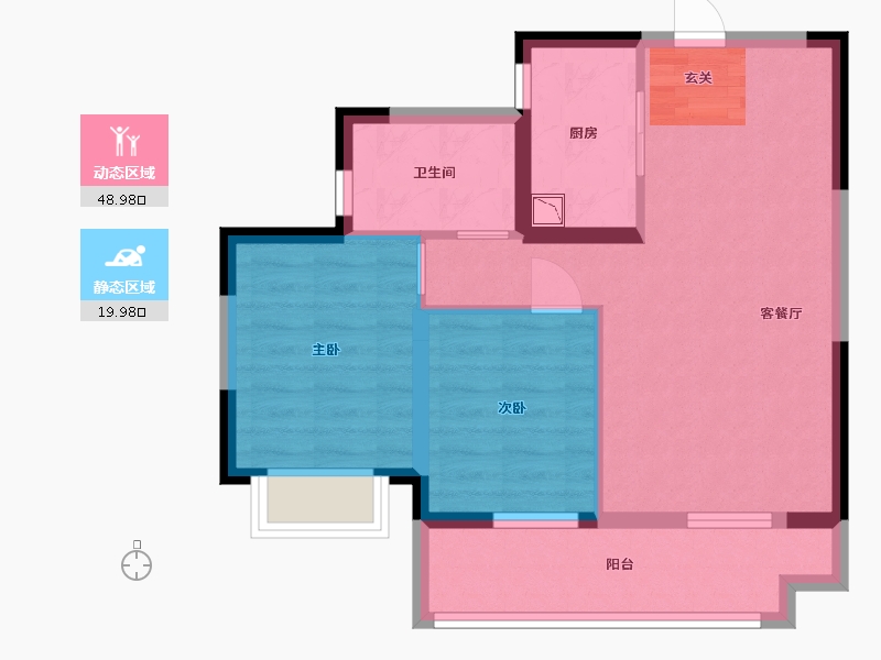 福建省-福州市-融创观樾台-61.21-户型库-动静分区