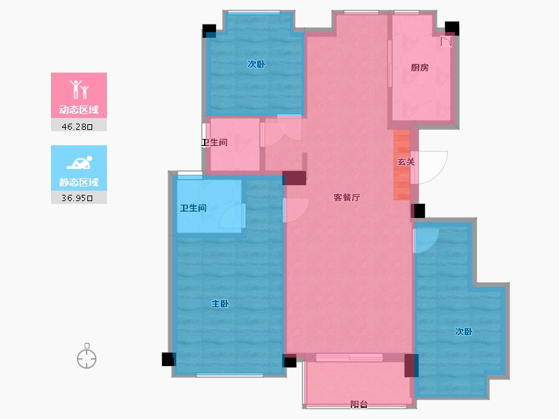 福建省-福州市-武夷澜庭-75.20-户型库-动静分区