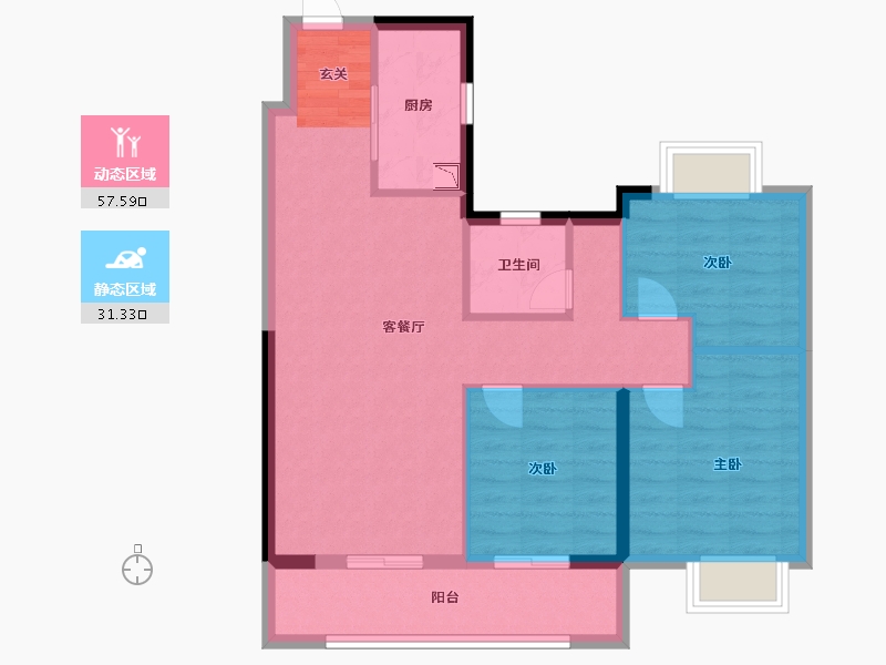 江苏省-南京市-金樾府-79.75-户型库-动静分区