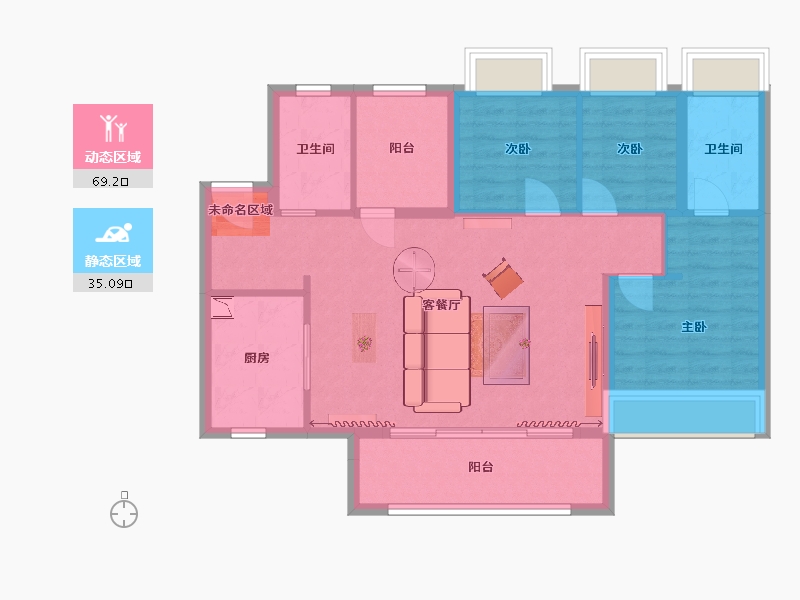 广东省-广州市-顺德未来城-94.16-户型库-动静分区