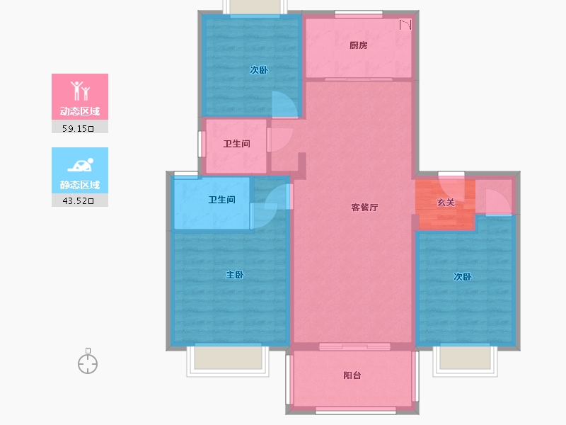 江苏省-南京市-平澜府-92.10-户型库-动静分区