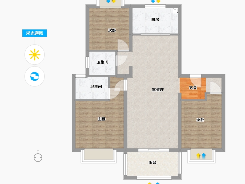 江苏省-南京市-平澜府-92.10-户型库-采光通风