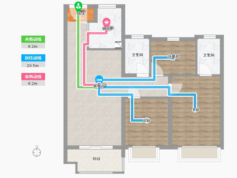 山东省-烟台市-中骏东原・�Z阅-83.89-户型库-动静线