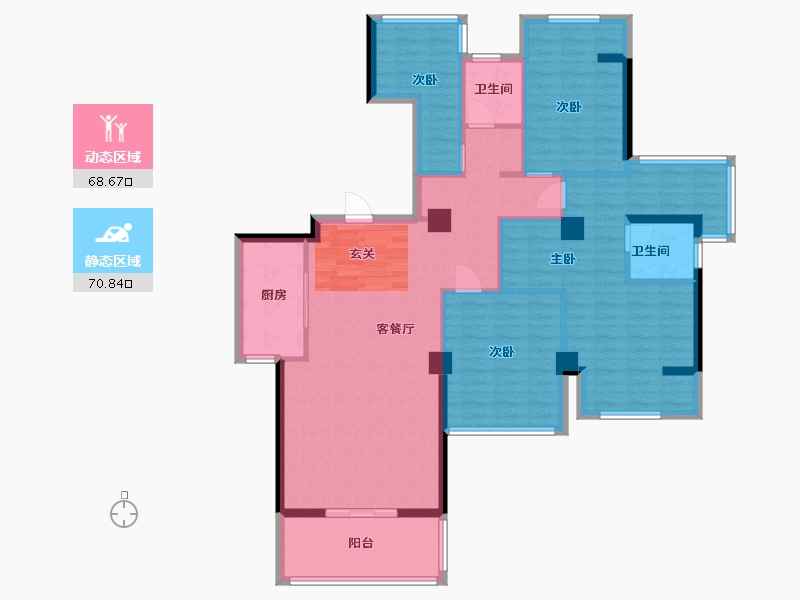 福建省-漳州市-碧湖天骄-124.78-户型库-动静分区