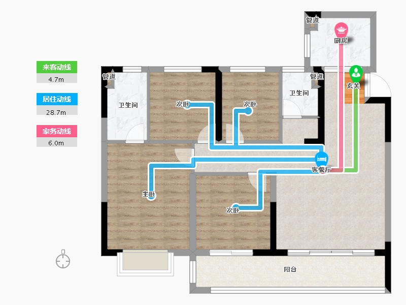 江苏省-南京市-奥园金基天著尚居-94.40-户型库-动静线