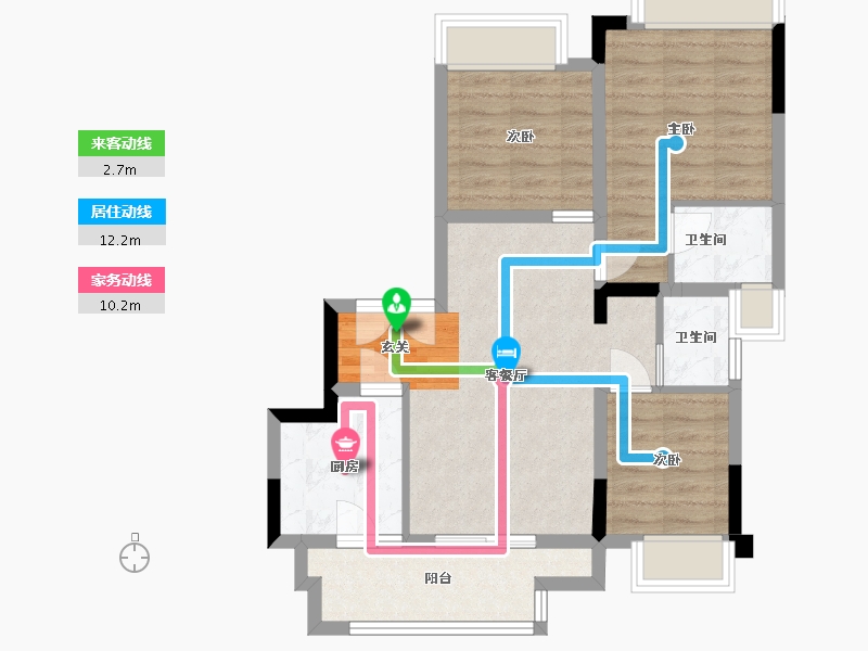 重庆-重庆市-金科・博翠山麓-68.58-户型库-动静线