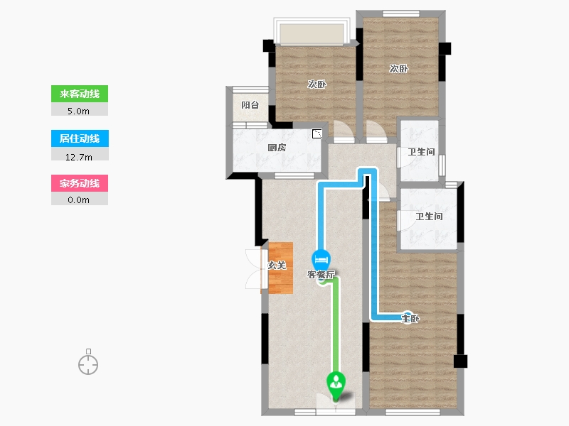 重庆-重庆市-远洋・合能・枫丹江屿-95.31-户型库-动静线