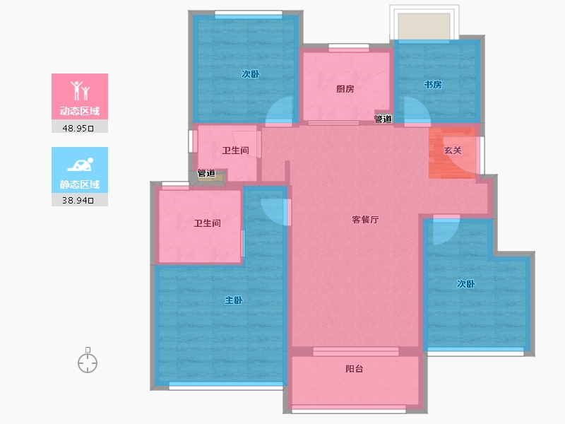 山东省-烟台市-正荣悦东府-78.00-户型库-动静分区