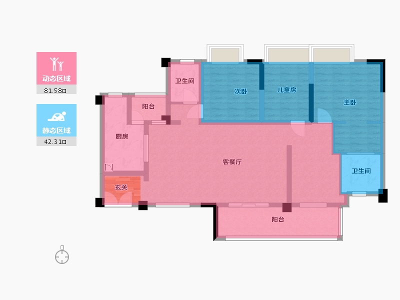 贵州省-贵阳市-太阳谷国际康养生活社区-110.22-户型库-动静分区