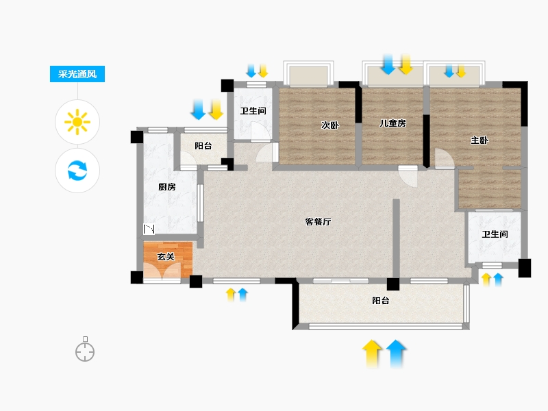 贵州省-贵阳市-太阳谷国际康养生活社区-110.22-户型库-采光通风