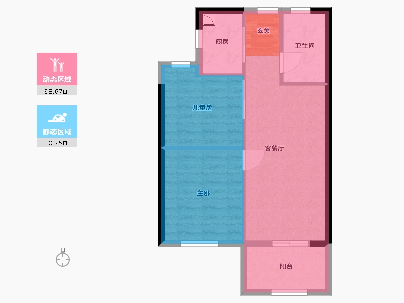 福建省-福州市-翡丽云邸-53.36-户型库-动静分区