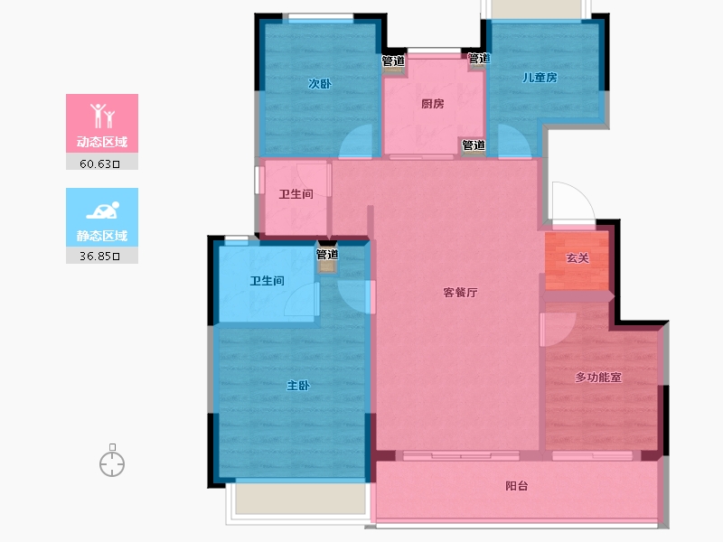 江苏省-南京市-悦辰府-88.10-户型库-动静分区