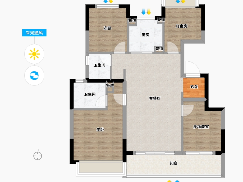 江苏省-南京市-悦辰府-88.10-户型库-采光通风