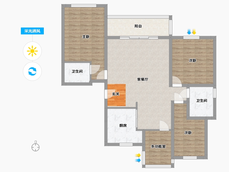 江西省-上饶市-江南一号-107.93-户型库-采光通风