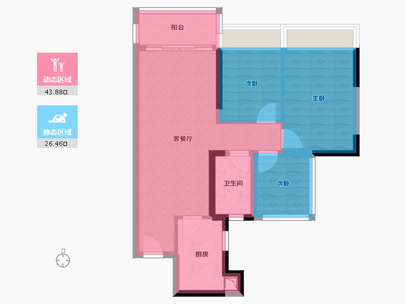 广东省-清远市-碧桂园半岛一号-61.80-户型库-动静分区