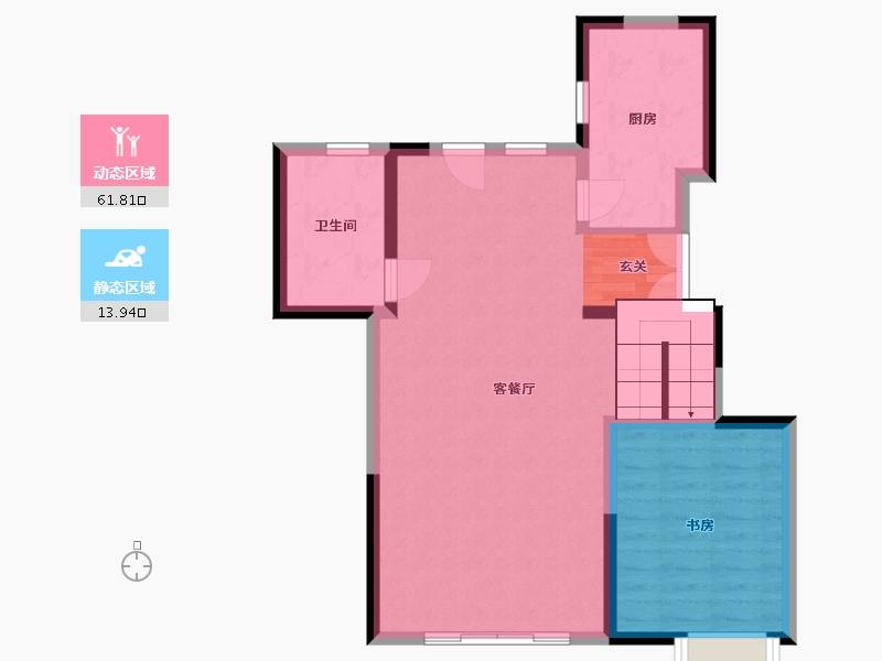 陕西省-西安市-西港兰池郡-68.97-户型库-动静分区