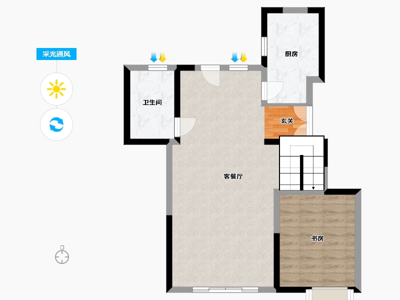 陕西省-西安市-西港兰池郡-68.97-户型库-采光通风