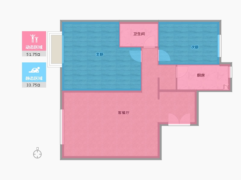 江苏省-南通市-华业玫瑰东筑-78.03-户型库-动静分区