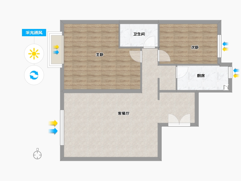 江苏省-南通市-华业玫瑰东筑-78.03-户型库-采光通风