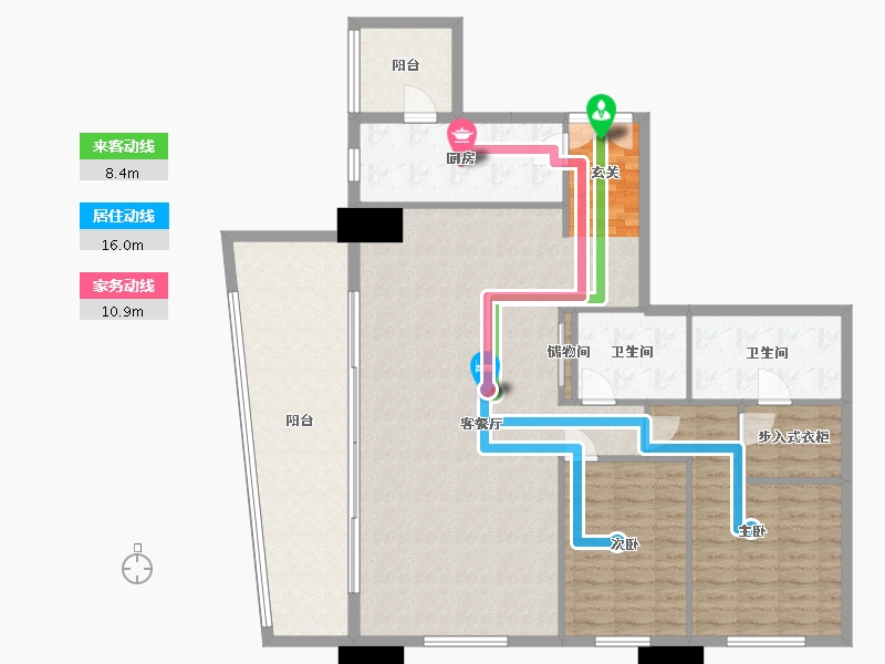 重庆-重庆市-重庆来福士住宅-137.93-户型库-动静线