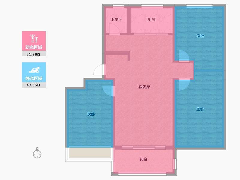 山东省-菏泽市-天华・牡丹万象城-85.12-户型库-动静分区