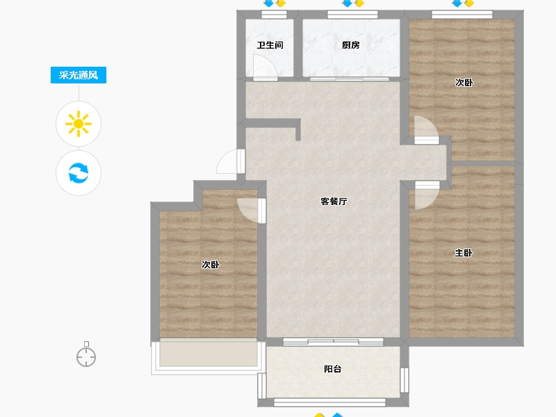 山东省-菏泽市-天华・牡丹万象城-85.12-户型库-采光通风