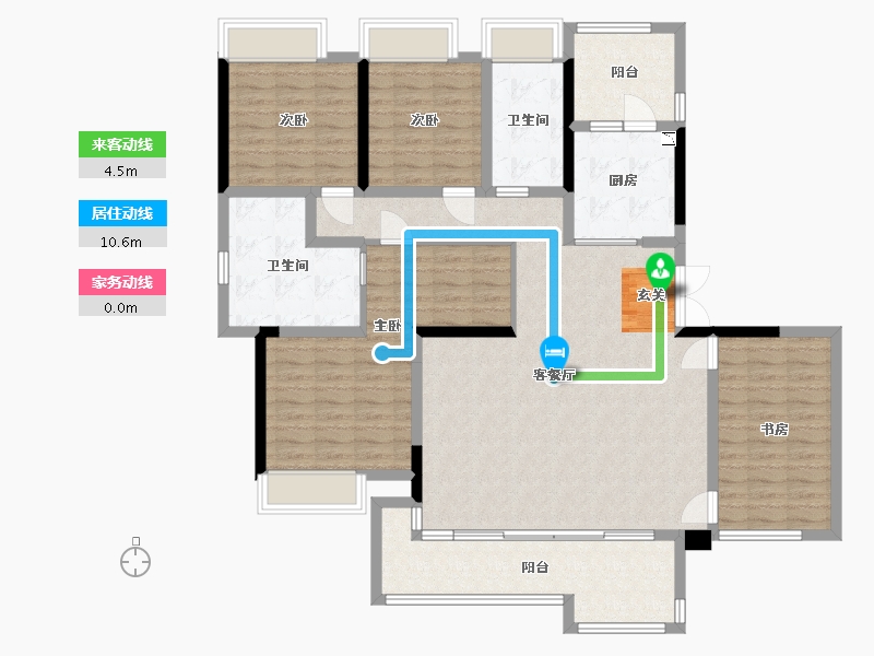 重庆-重庆市-香港置地云山岳-137.68-户型库-动静线