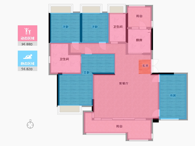 重庆-重庆市-香港置地云山岳-137.68-户型库-动静分区