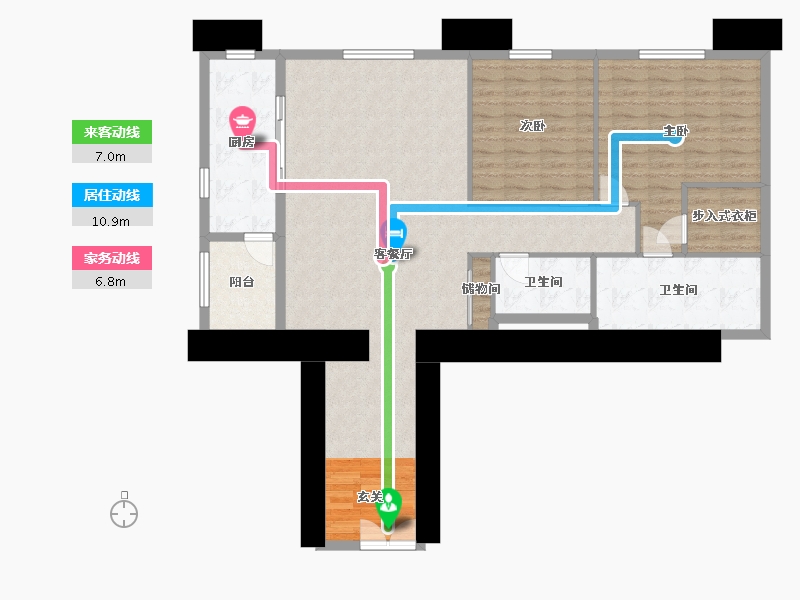 重庆-重庆市-重庆来福士住宅-117.48-户型库-动静线