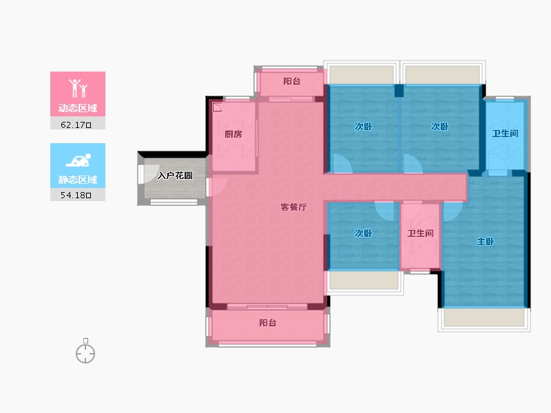 广东省-肇庆市-悦景康城天韵-109.21-户型库-动静分区