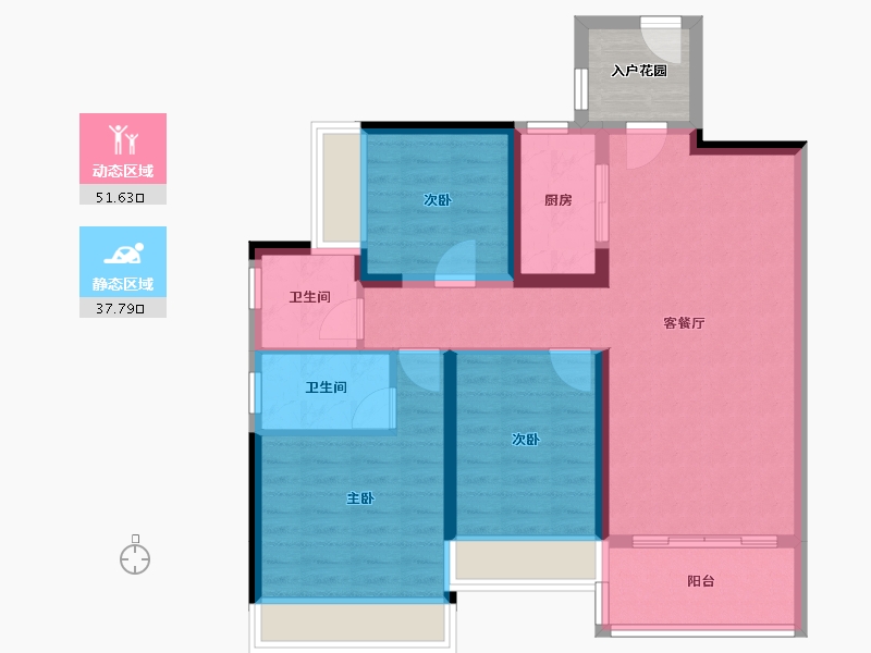 广东省-汕头市-碧桂园·瑞馨府-83.35-户型库-动静分区