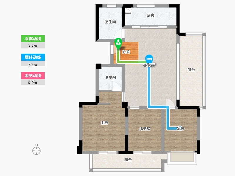 北京-北京市-融创无忌海-94.67-户型库-动静线