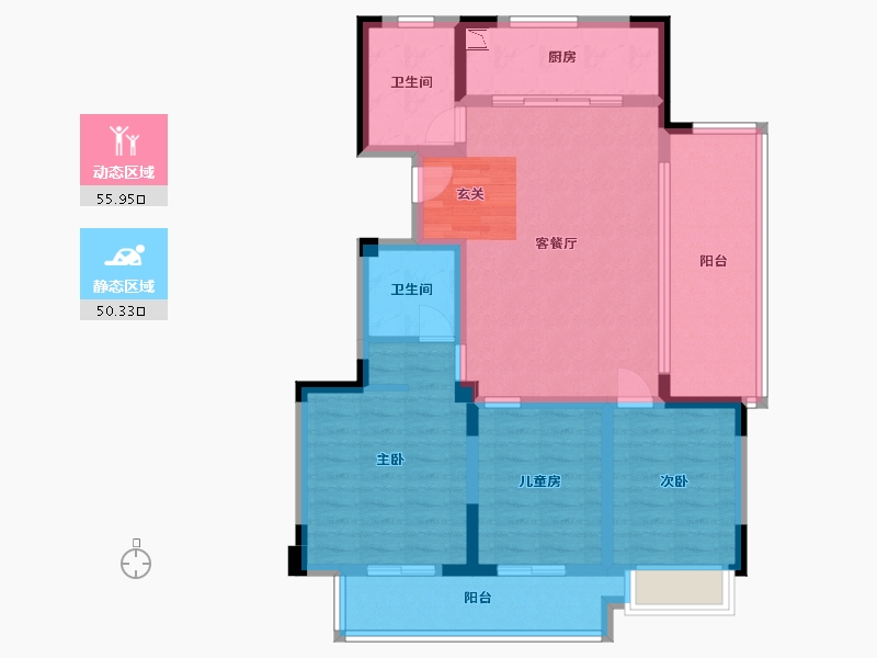 北京-北京市-融创无忌海-94.67-户型库-动静分区