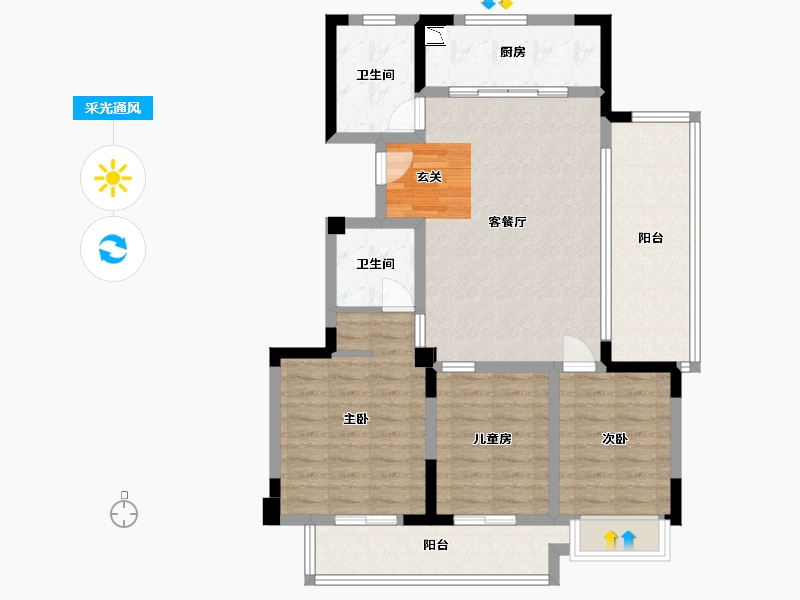 北京-北京市-融创无忌海-94.67-户型库-采光通风