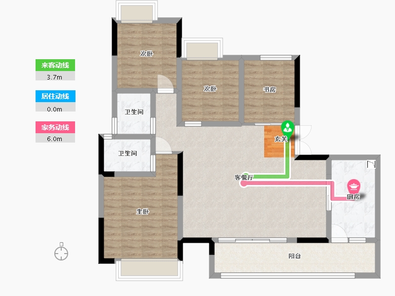 重庆-重庆市-建工半山郡-106.44-户型库-动静线