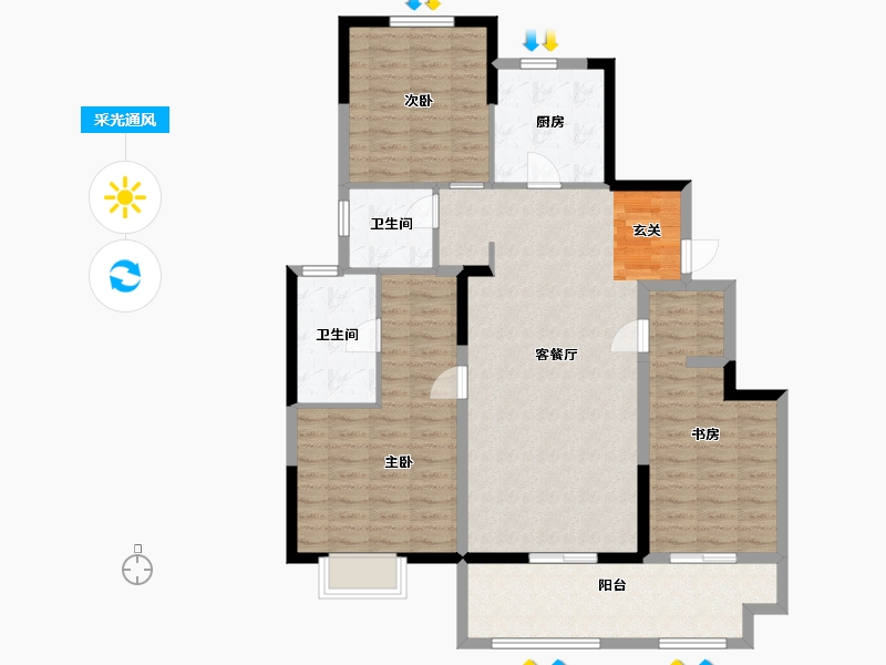 江苏省-镇江市-悦隽-112.00-户型库-采光通风