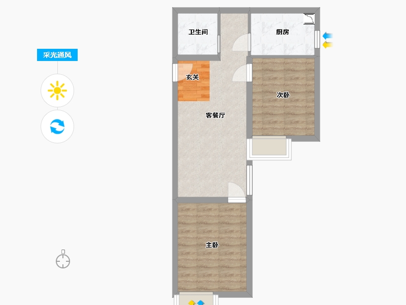 江苏省-南通市-京贸国际城-51.87-户型库-采光通风